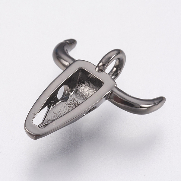 

PandaHall Brass Pendants, Lead Free & Cadmium Free, Ox Head, Gunmetal, 15x14.5x3mm, Hole: 2mm Brass Other Animal