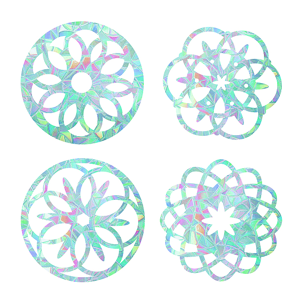 

PandaHall GORGECRAFT 16Pcs 4 Styles Flower of Life Window Decals Rainbow Window Clings Collision Glass Sticker Non Adhesive Static Vinyl..., White