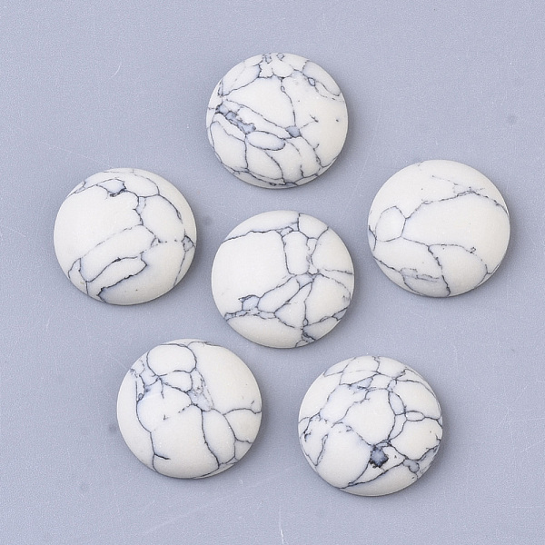 

PandaHall Synthetic Turquoise Cabochons, Half Round/Dome, White, 14x6mm Synthetic Turquoise Half Round White