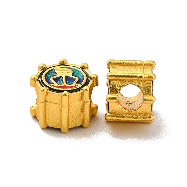 

PandaHall Rack Plating Alloy Enamel European Beads, Large Hole Beads, Cadmium Free & Lead Free, Matte Gold Color, Helm, Red, 10x10.5x7.5mm...