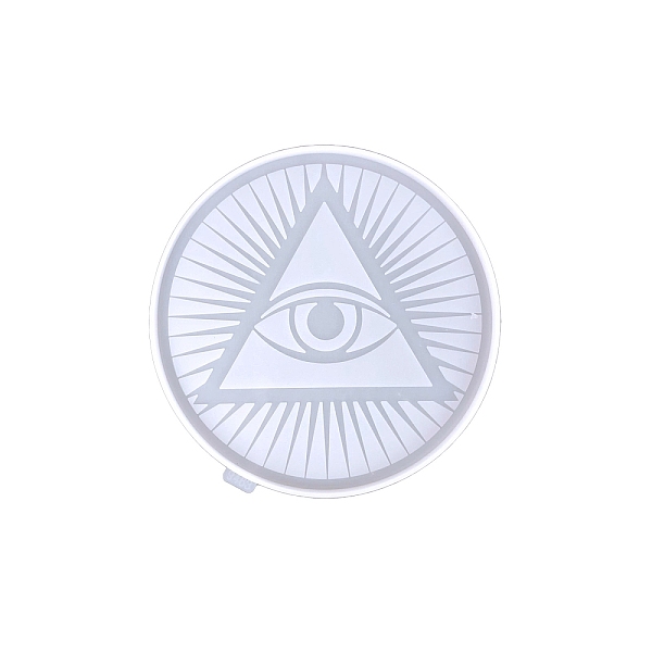 

PandaHall Flat Round with Evil Eye DIY Silicone Display Molds, Portrait Sculpture Resin Casting Molds, For UV Resin, Epoxy Resin Jewelry..., White