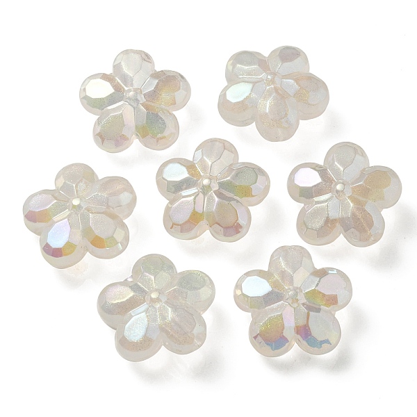 

PandaHall UV Plating Luminous Transparent Acrylic Beads, Glow in The Dark, Flower, Clear AB, 26x27.5x12.5mm, Hole: 4.5mm Acrylic Flower..., White