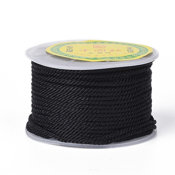 

PandaHall Polyester Milan Cord for DIY Jewelry Craft Making, Black, 3mm, about 27.34 yards(25m)/roll Polyester Black