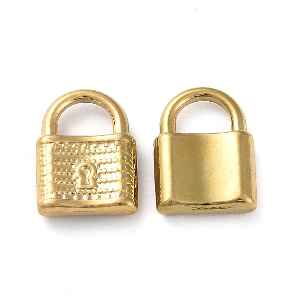

PandaHall Ion Plating(IP) 304 Stainless Steel Pendants, Padlock Charm, Golden, 18x13x3mm, Hole: 5x7mm 304 Stainless Steel Lock