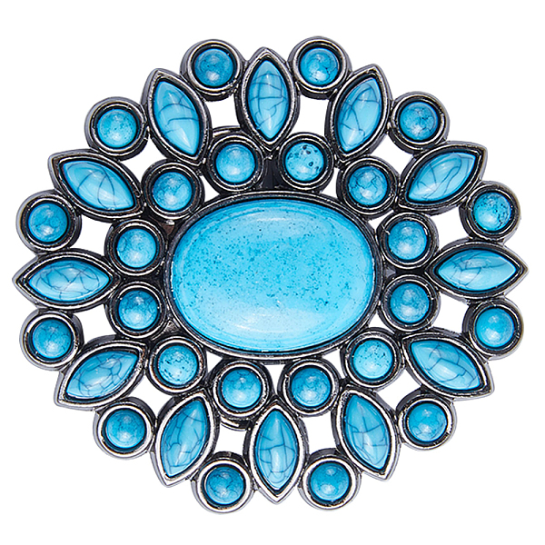 

PandaHall Alloy Belt Buckles, with Synthetic Turquoise, Belt Fastener, Gunmetal, Flower, 72x71x12~19mm, Hole: 40.5x11.5mm Alloy Flower