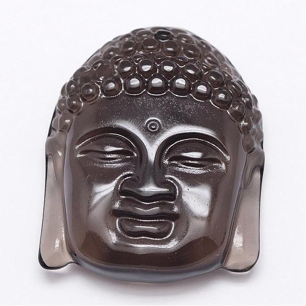 

PandaHall Natural Ice Crystal Obsidian Carven Pendants, Buddha, 46x36.5x12mm, Hole: 1mm Obsidian Human