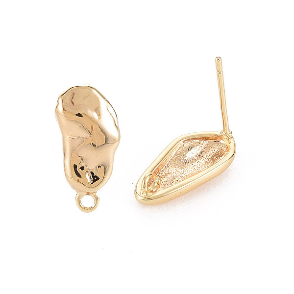 

PandaHall Brass Earring Findings, with Loop, Nickel Free, Real 18K Gold Plated, 13.5x6.5mm, Hole: 1.2mm, Pin: 0.7mm Brass Others