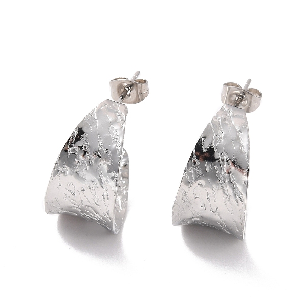 

PandaHall 304 Stainless Steel Chunky C-shape Stud Earrings, Half Hoop Earrings for Women, Stainless Steel Color, 21x12x0.5mm, Pin: 0.7mm 304...