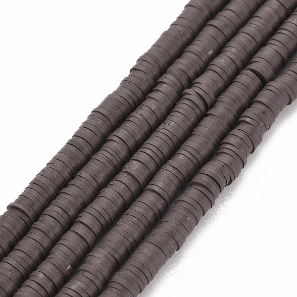 

PandaHall Handmade Polymer Clay Bead Strands, Heishi Beads, Disc/Flat Round, Coconut Brown, 6x0.5~1mm, Hole: 2mm, about 320~447pcs/strand...