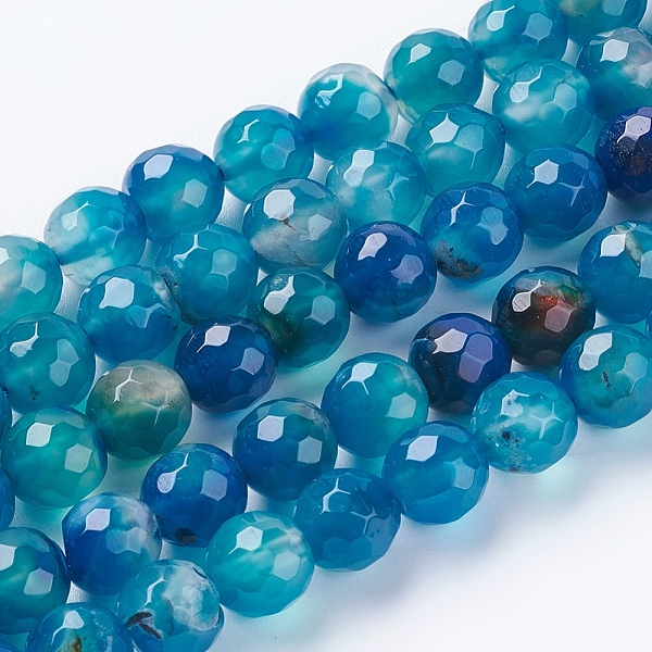 

PandaHall Natural Agate Beads Strands, Faceted, Dyed, Round, Royal Blue, 8mm, Hole: 1mm, about 48pcs/strand, 15 inch Natural Agate Round...