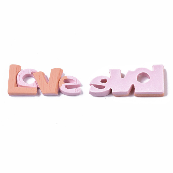 

PandaHall Opaque Resin Cabochons, for Valentine's Day, Word LOVE, Pink, 18.5x41.5x5mm Resin Word Pink