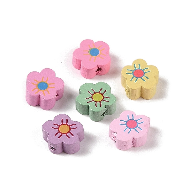 

PandaHall Maple Wood Beads, Flower, Mixed Color, 14x13.5x6mm, Hole: 2mm, 1000pcs/500g Maple Wood Flower Multicolor