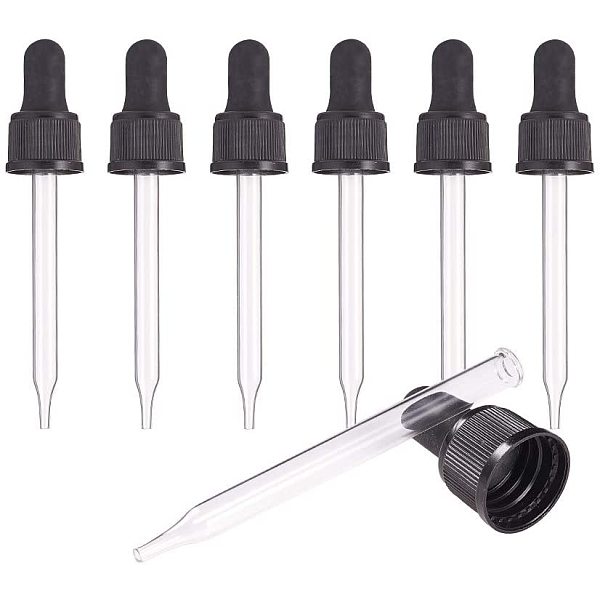 

PandaHall Glass Dropper Set Transfer Graduated Pipettes, Black, 105x22mm, Capacity: 50ml(1.69fl. oz) Glass Black