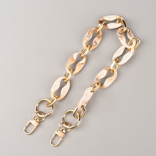 

PandaHall Acrylic Curb Chain Bag Strap, with Alloy Clasps, for Bag Replacement Accessories, Bisque, 40cm Acrylic Orange