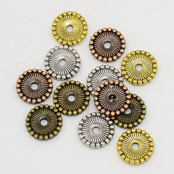 

PandaHall Tibetan Style Alloy Disc Spacer Beads, Cadmium Free & Nickel Free & Lead Free, Mixed Color, 12x2mm, Hole: 2mm, about 185pcs/200g...