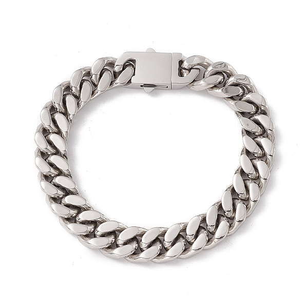 

PandaHall 304 Stainless Steel Curb Chains Bracelet for Women, Stainless Steel Color, 8-1/2 inch(21.5cm) 304 Stainless Steel