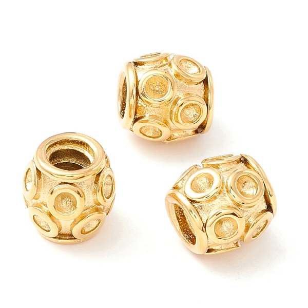 

PandaHall Ion Plating(IP) 304 Stainless Steel European Beads, Large Hole Beads, Manual Polishing, Column, Golden, 10x10mm, Hole: 4.5mm 304...
