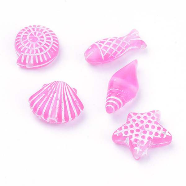 

PandaHall Craft Style Transparent Acrylic Charms, Mixed Shapes, Hot Pink, 11~16.5x6~13x4~5.5mm, Hole: 1mm, about 1260pcs/500g Acrylic Mixed...