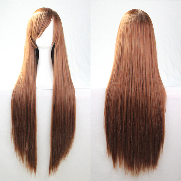 PandaHall 31.5 inch(80cm) Long Straight Cosplay Party Wigs, Synthetic Heat Resistant Anime Costume Wigs, with Bang, Camel, 31.5 inch(80cm)...