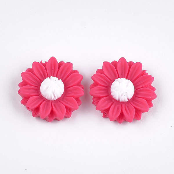 

PandaHall Resin Cabochons, Sunflower, Deep Pink, 15x5mm Resin Flower Pink