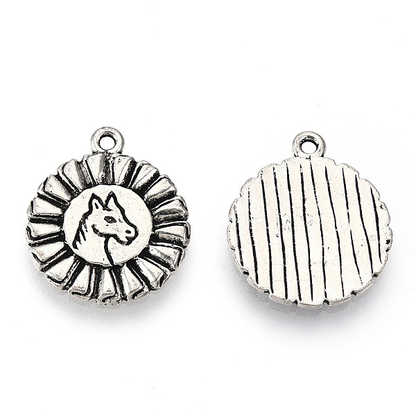 

PandaHall Tibetan Style Alloy Pendants, Cadmium Free & Lead Free, Flat Round with Horse, Antique Silver, 20.5x17.5x1.5mm, Hole: 1.5mm Alloy...