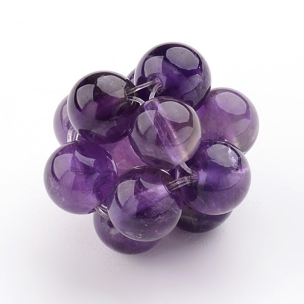

PandaHall Natural Amethyst Woven Beads, Cluster Beads, 20mm, Hole: 3mm Amethyst Round