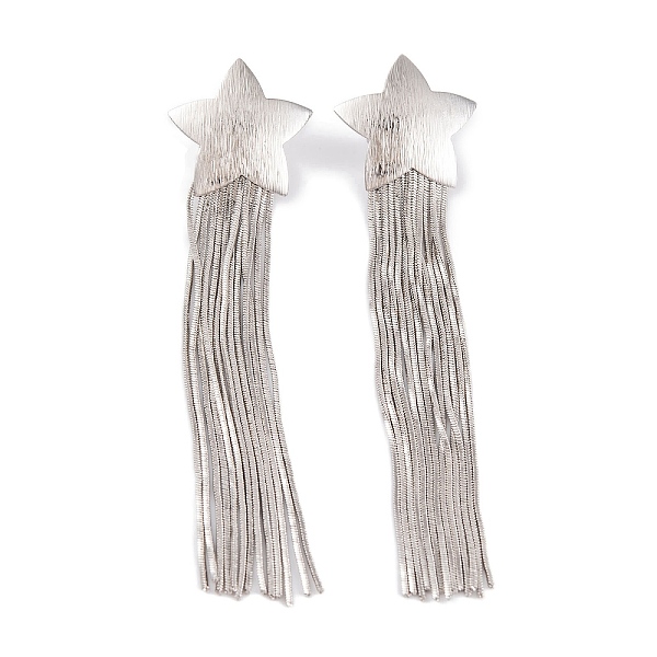 

PandaHall Rack Plating Star Brass Earrings, Tassel Earrings for Women, Cadmium Free & Lead Free, Long-Lasting Plated, Platinum, 97x24mm...