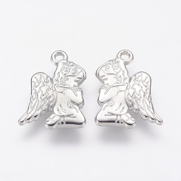 

PandaHall CCB Plastic Pendants, Angel, Platinum, 23x17x3mm, Hole: 2mm Plastic Angel & Fairy