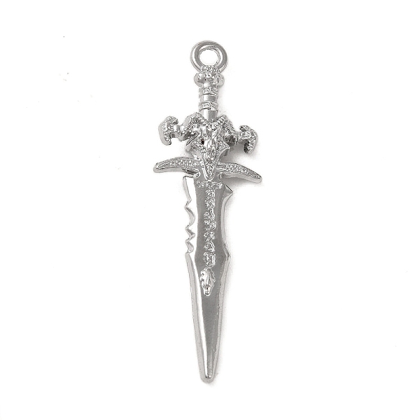 

PandaHall Tibetan Style Alloy Pendant, Sword, Platinum, 63x19x7mm, Hole: 3mm Alloy Others