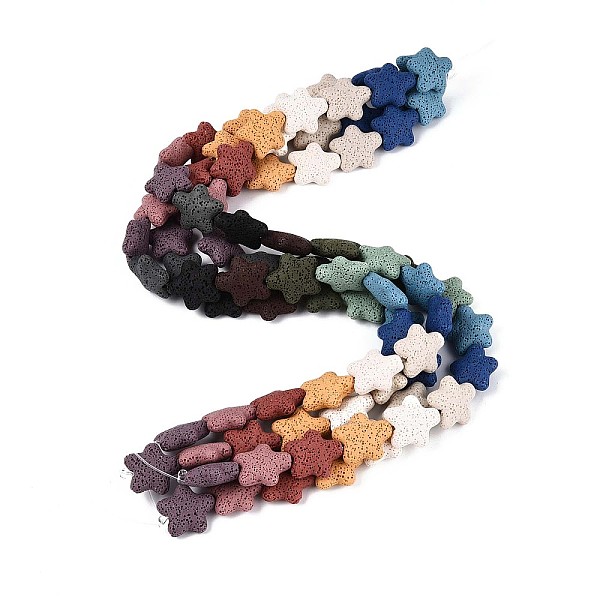 Brins de perles de pierre de lave naturelle