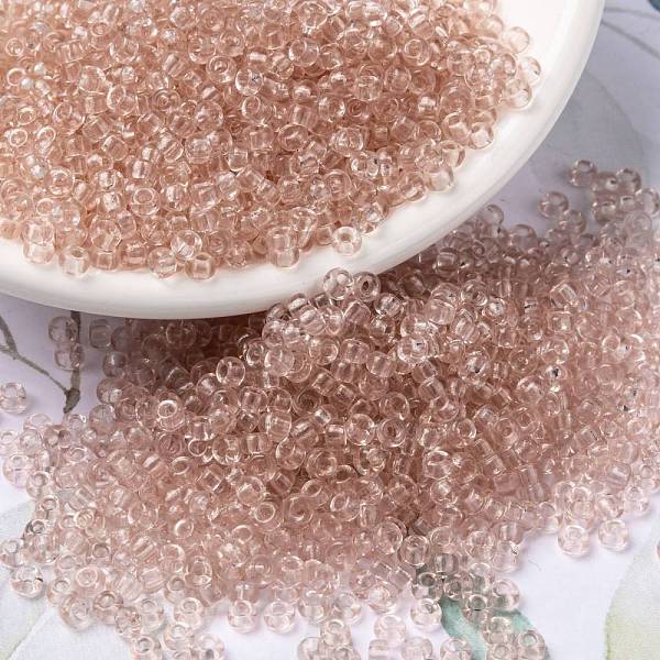 

PandaHall MIYUKI Round Rocailles Beads, Japanese Seed Beads, 8/0, (RR155) Transparent Light Tea Rose, 8/0, 3mm, Hole: 1mm, about..., Pink