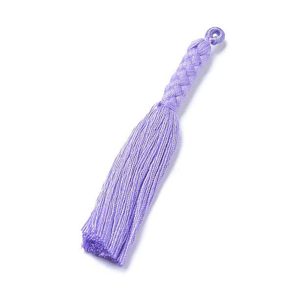 

PandaHall Nylon Tassel Big Pendants, Lilac, 90~100x7mm, Hole: 3x2mm Nylon Purple