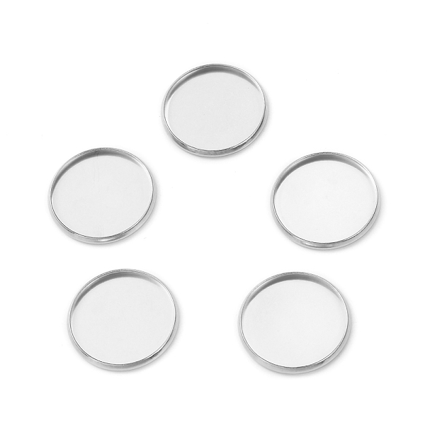 

PandaHall Flat Round 304 Stainless Steel Plain Edge Bezel Cups, Cabochon Settings, Stainless Steel Color, Tray: 20mm, 22x2mm 304 Stainless...