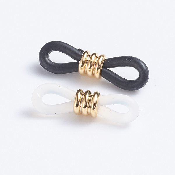

PandaHall Eyeglass Holders, Glasses Rubber Loop Ends, with 302 Stainless Steel Findings, Long-Lasting Plated, Golden, 20.5x6mm, Hole: 3x2mm..., Multicolor