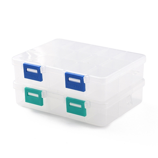 PandaHall (Defective Closeout Sale: Scratch) Organizer Storage Plastic Box, Adjustable Dividers Boxes, Rectangle, Clear, 13.8x10.8x3cm...
