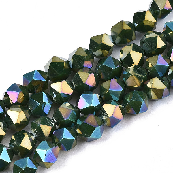 

PandaHall Electroplate Opaque Glass Beads Strands, AB Color Plated, Faceted, Round, Green, 5.5x5.5x5.5mm, Hole: 1mm, about 97~99pcs/strand...
