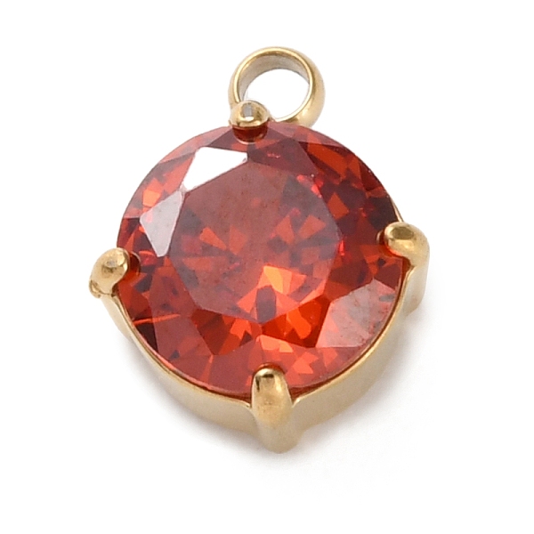 304 Stainless Steel Micro Pave Cubic Zirconia Pendants