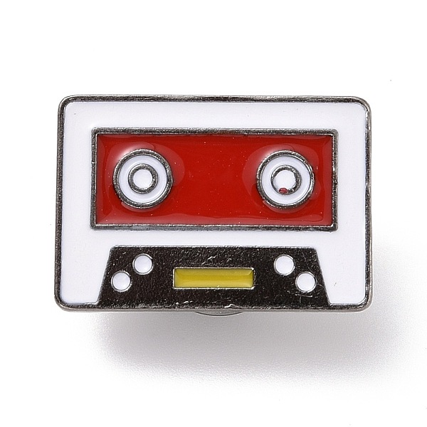 

PandaHall Tape Enamel Pin, Gunmetal Plated Alloy Badge for Backpack Clothes, Red, 17x25x2mm Alloy+Enamel Red