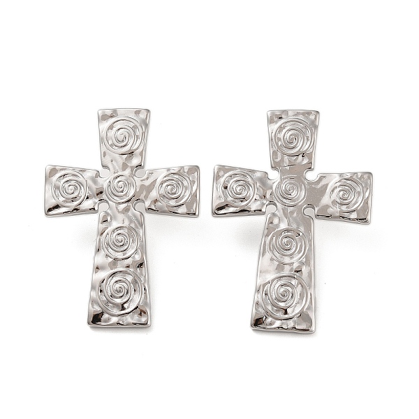 

PandaHall 304 Stainless Steel Earrings, Cross, Stainless Steel Color, 44x31mm 304 Stainless Steel Cross
