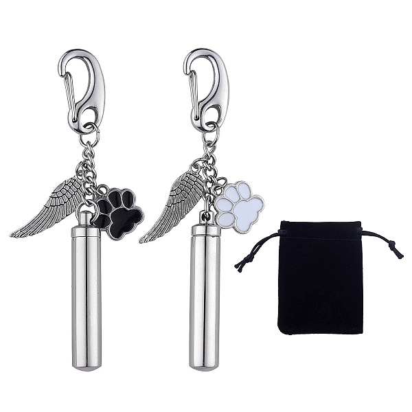 

PandaHall 2Pcs Alloy Enamel Pendants Keychain, with 304 Stainless Steel Keychain Clasp, 304 Stainless Steel & Tibetan Style Alloy Pendants..., Multicolor