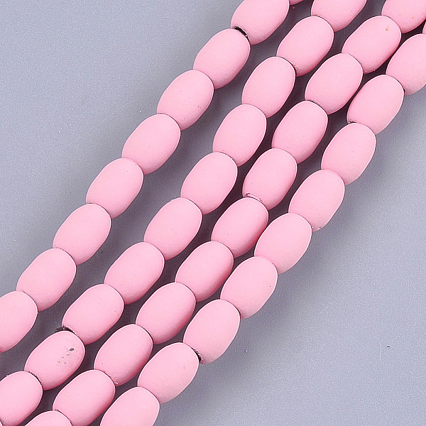 

PandaHall Spray Painted Non-magnetic Synthetic Hematite Beads Strands, Oval, Pink, 7.5x5mm, Hole: 1.5mm, about 53~54pcs/strand, 15.7 inch...