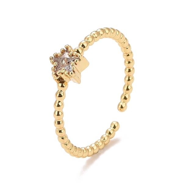 

PandaHall Cubic Zirconia Cuff Rings, with Rack Plating Real 18K Gold Plated Brass, Long-Lasting Plated, Lead Free & Cadmium Free & Nickel..., Clear