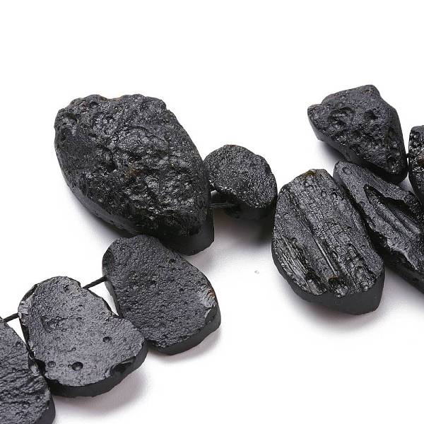 

PandaHall Natural Tektite Beads Strands, Rough Raw Stone, Top Drilled, Nuggets, 18~42x13~25x5~12mm, Hole: 0.8mm, about 34pcs/Strand, 15.94...