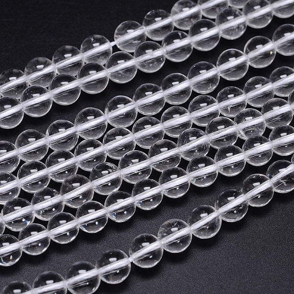 

PandaHall Round Natural Grade A Quartz Crystal Beads Strands, Rock Crystal Beads, Clear, 8mm, Hole: 1.2mm, about 49pcs/strand, 15.5 inch...