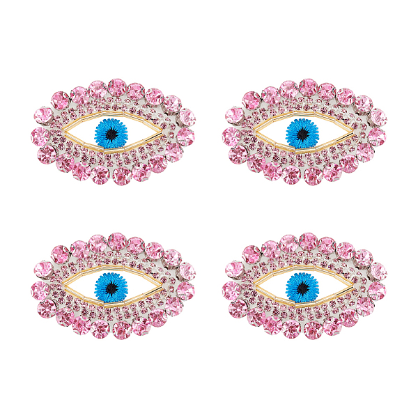 

PandaHall Polyester Embroidery Clothing Patches, Glass Rhinestone Applique, with Felt Base & Brass Finding, Evil Eye, Pink, 33x55x6mm...