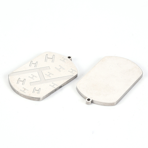 

PandaHall 201 Stainless Steel Pendants, Laser Cut, Rectangle with Letter H, Stainless Steel Color, 32x20x2mm, Hole: 1.2mm 201 Stainless...