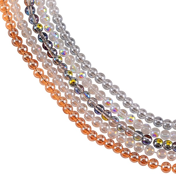 

PandaHall 5Strands 5 Colors Electroplate Glass Beads Strands, Round, Mixed Color, 3mm, Hole: 0.5mm, about 295~297pcs/strand, 26.77''(68cm)..., Multicolor