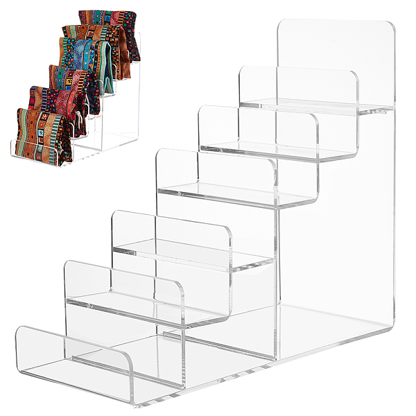 

PandaHall WADORN 6 Tier Acrylic Display Stand, Acrylic Display Riser Stepladder Display Shelf Acrylic Display Organizer Holder Collectibles..., Clear
