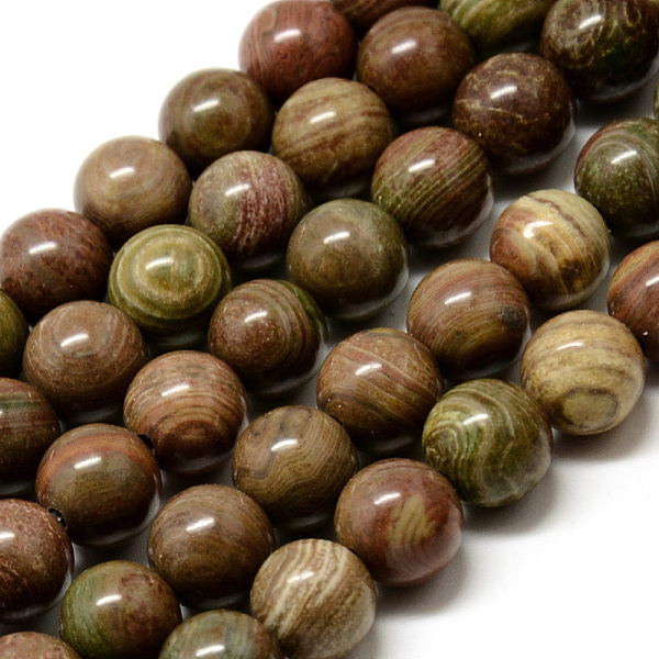 

PandaHall Natural Red Rainbow Jasper Beads Strands, Round, 8~8.5mm, Hole: 1mm, about 47pcs/strand, 15.5 inch Rainbow Stone Round