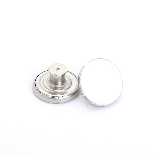 

PandaHall Alloy Button Pins for Jeans, Nautical Buttons, Garment Accessories, White, 20mm Alloy Round White